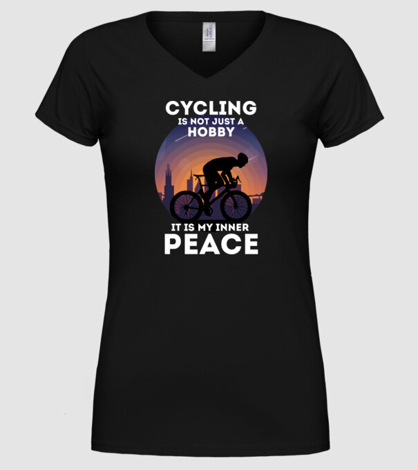 cycling is not just a hobby model negru pe tricou