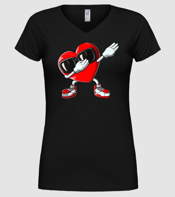 Dab inima model negru pe tricou