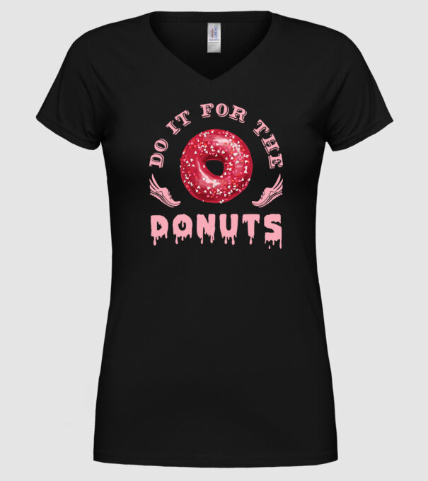 Do it for the donuts model negru pe tricou