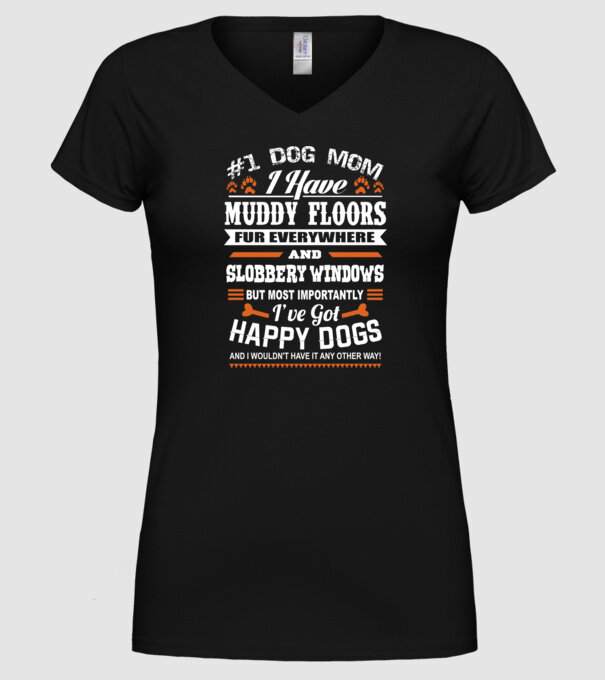 Dog mom be like model negru pe tricou