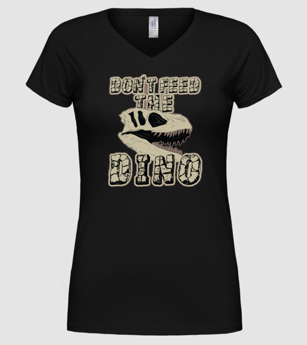 Dont feed the dino model negru pe tricou
