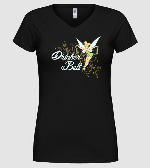 Drinkerbell model negru pe tricou