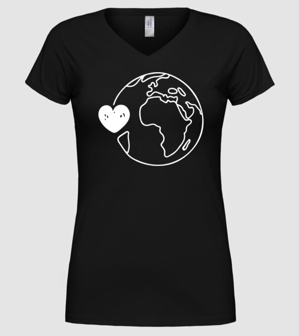 EarthLogo model negru pe tricou