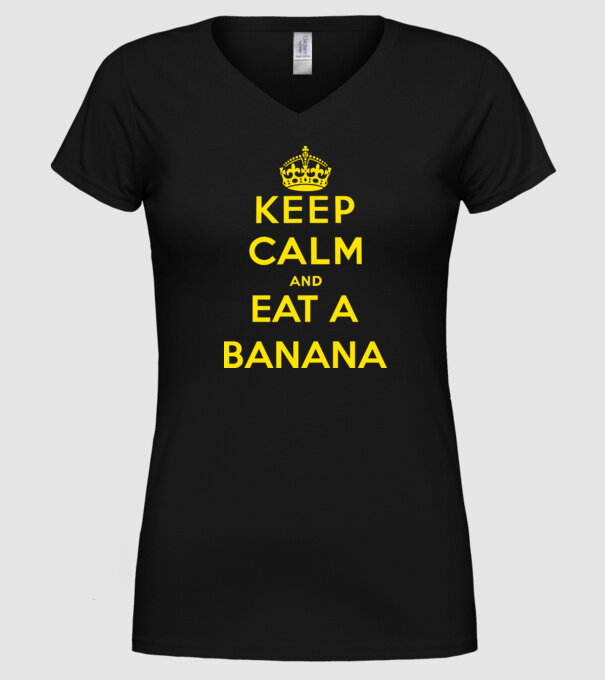 Eat banana model negru pe tricou