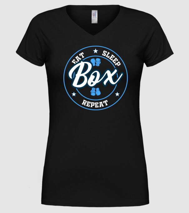 eat sleep box repeat model negru pe tricou