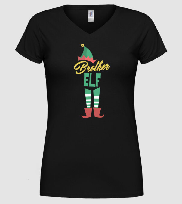 Elf family brother model negru pe tricou