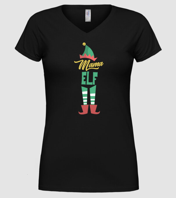 Elf family bunică model negru pe tricou
