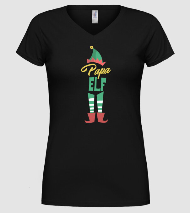 Elf family bunic model negru pe tricou