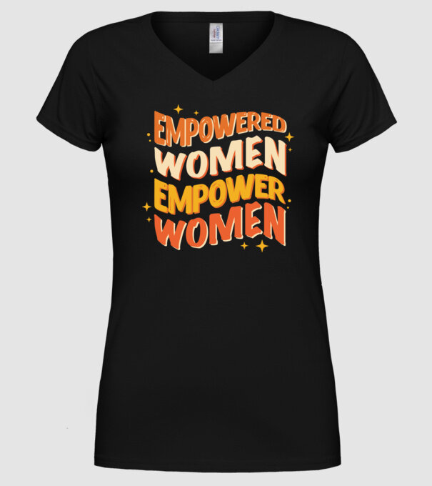 Empowered women empower women model negru pe tricou