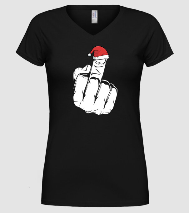 f u christmas model negru pe tricou