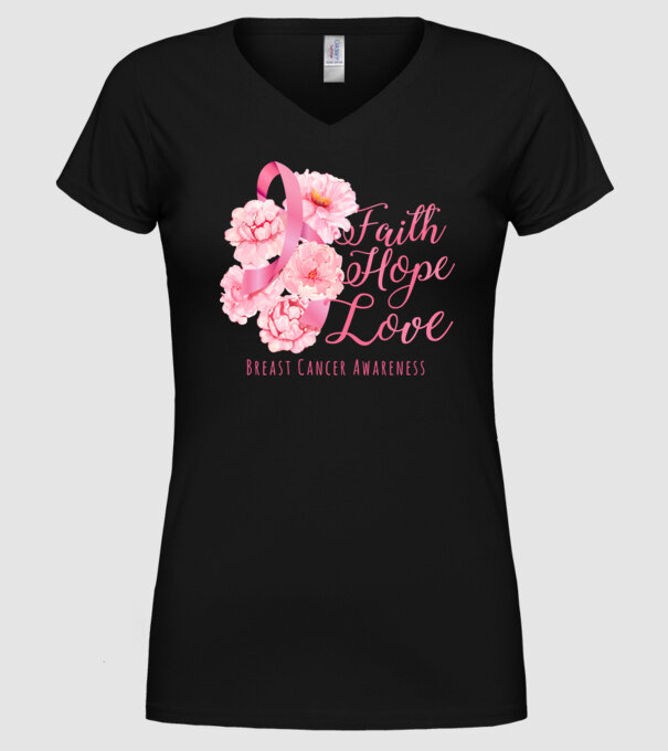 Faith hope love model negru pe tricou