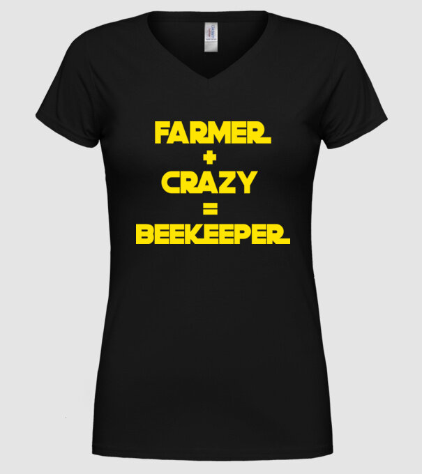 Farmer crazy beekeeper model negru pe tricou