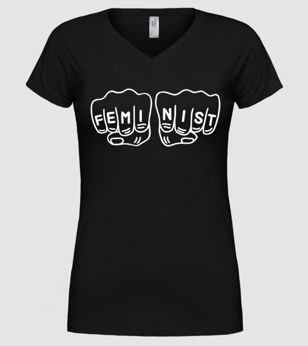 Feminist model negru pe tricou