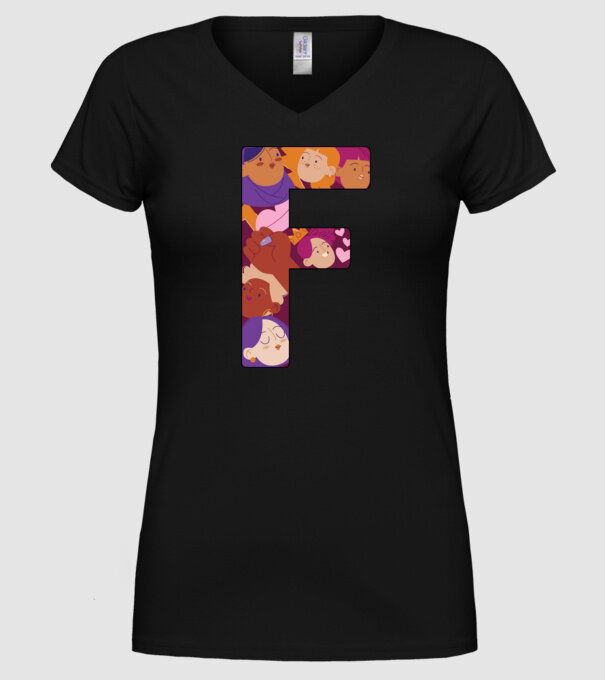 Feminism model negru pe tricou