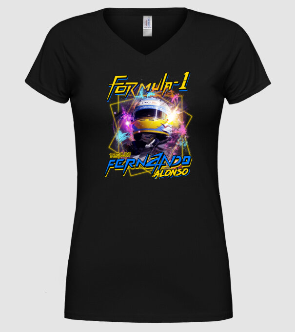 FORMULA 1 ALONSO model negru pe tricou