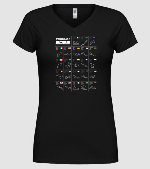 Formula 1 tracks 2022 model negru pe tricou