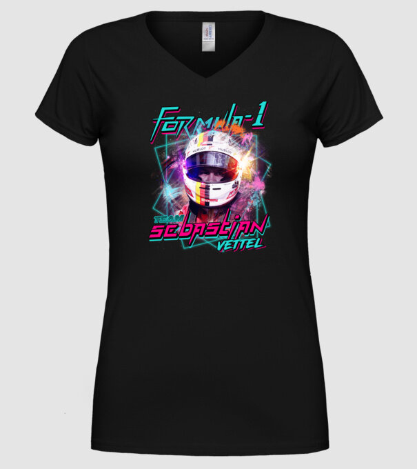 FORMULA 1 VETTEL model negru pe tricou