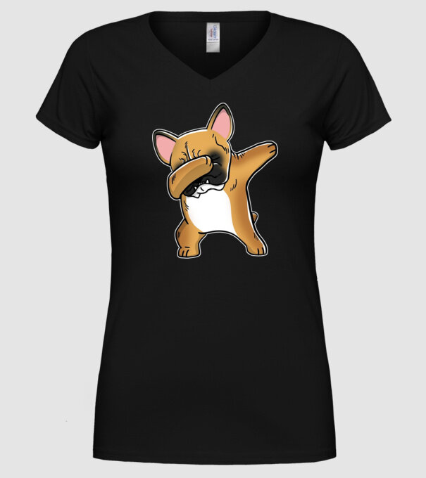 Buldog francez DAB model negru pe tricou