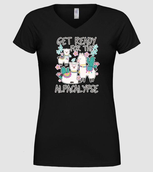 Get ready for the alpacalypse model negru pe tricou