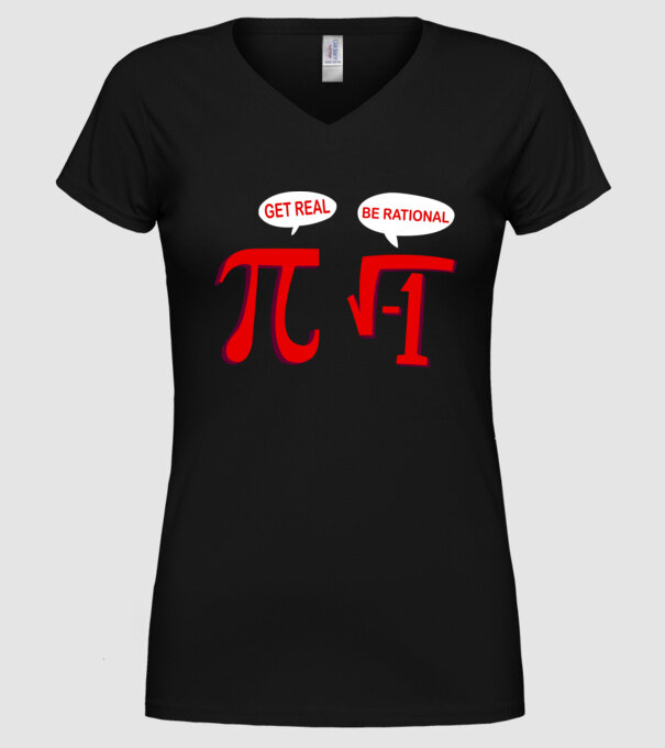 Get real, be rational model negru pe tricou