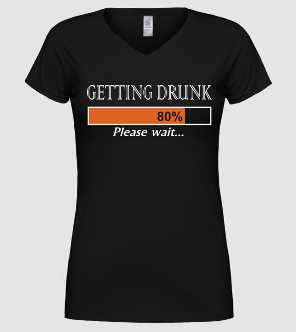 Getting drunk model negru pe tricou