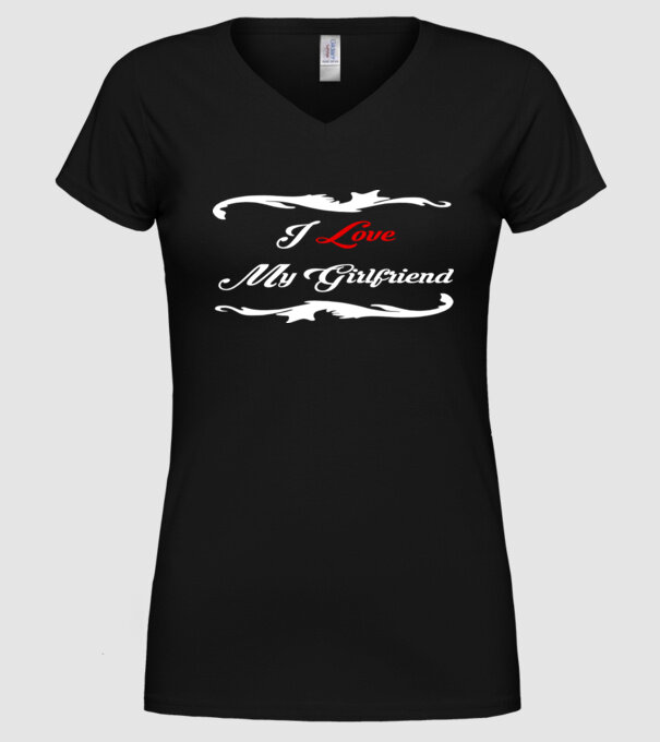 Girlfriend model negru pe tricou