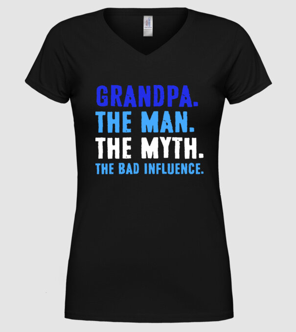 Grandpa, the bad influence model negru pe tricou
