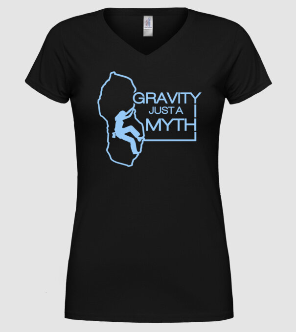 Gravity just a myth model negru pe tricou