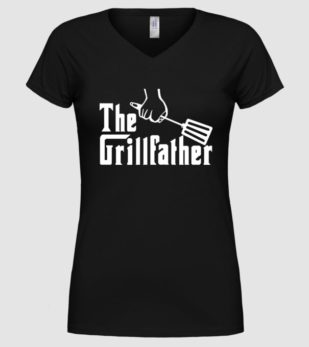 GrillFather model negru pe tricou