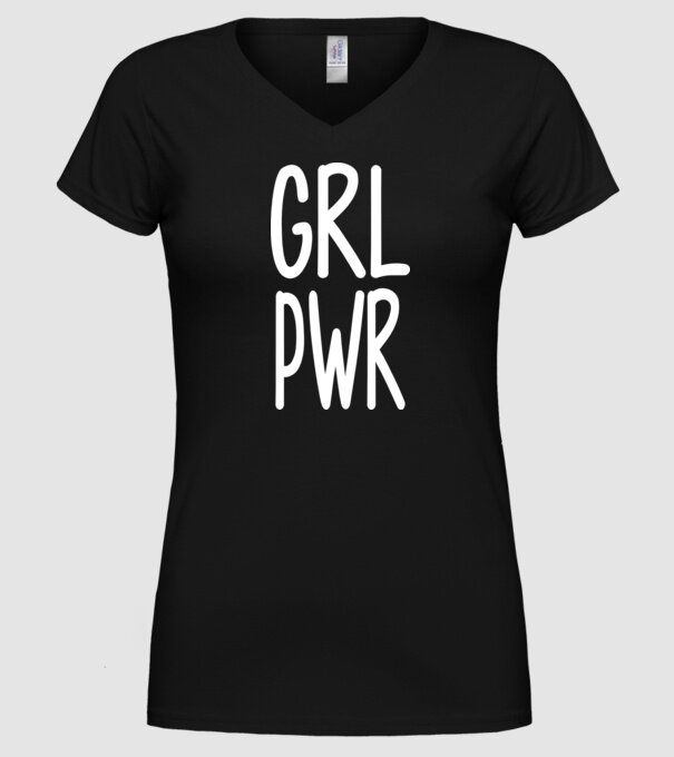 Girl Power model negru pe tricou