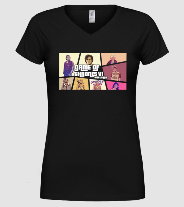 GTA game of thrones model negru pe tricou