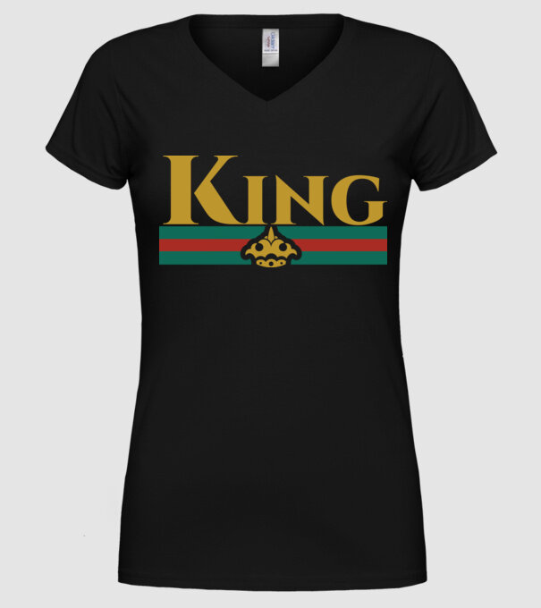 Gucci king model negru pe tricou