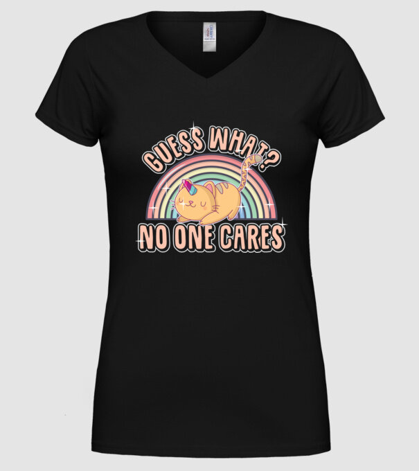 Guess what pisică-unicorn model negru pe tricou