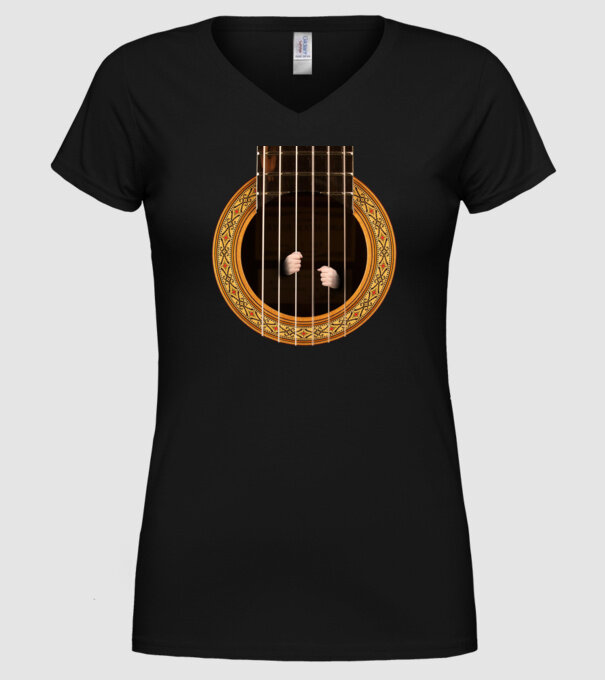 Guitar prison model negru pe tricou