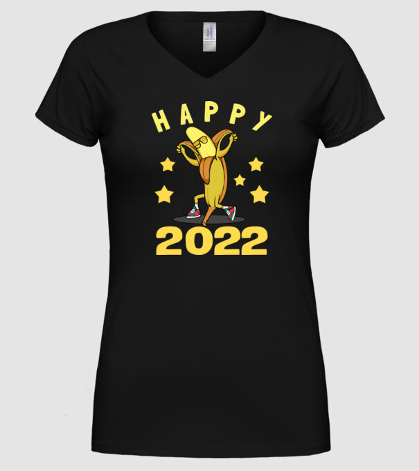 Happy new year Banana model negru pe tricou