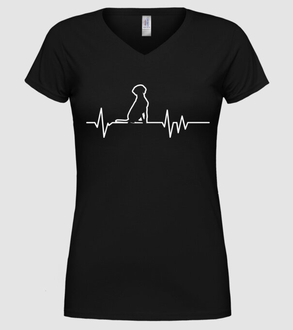 Heartbeat line Vijla model negru pe tricou