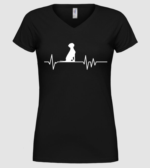 Heartbeat silueta Vijla model negru pe tricou