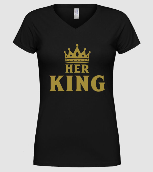 Her King model negru pe tricou