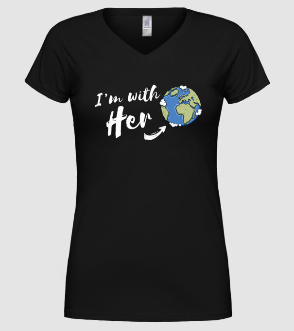'i''m with her' model negru pe tricou