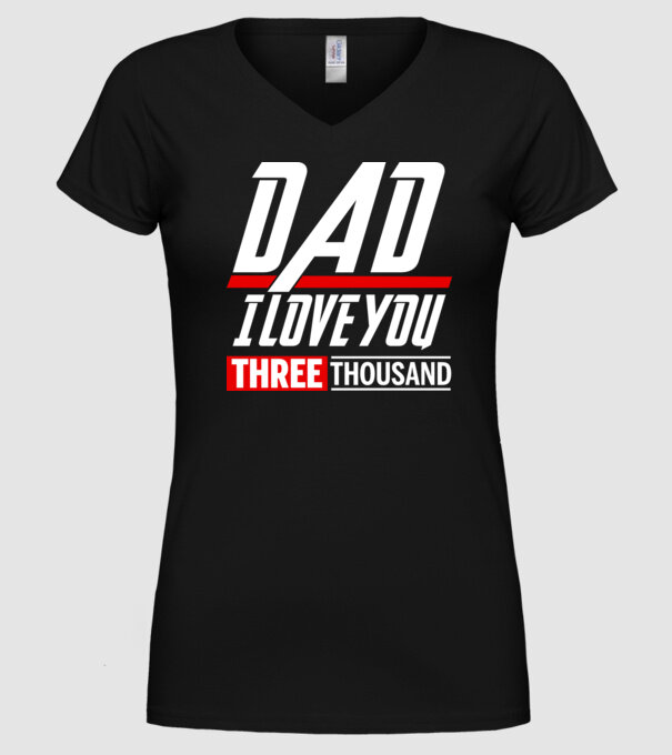 I love you three thousand model negru pe tricou