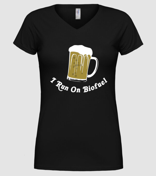 I Run On Biofuel model negru pe tricou