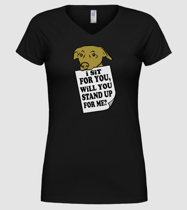 I sit for you model negru pe tricou