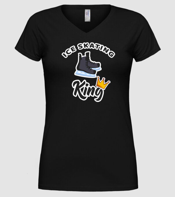 Ice skatin King model negru pe tricou