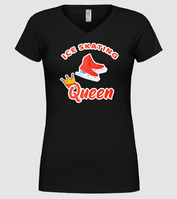 Ice skatin Queen model negru pe tricou