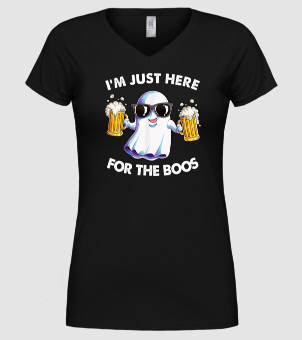Im just here for the boos model negru pe tricou