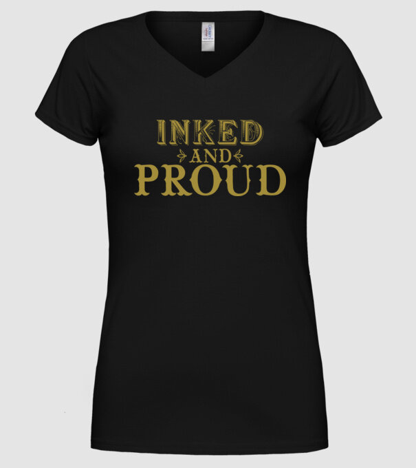 Inked and proud model negru pe tricou