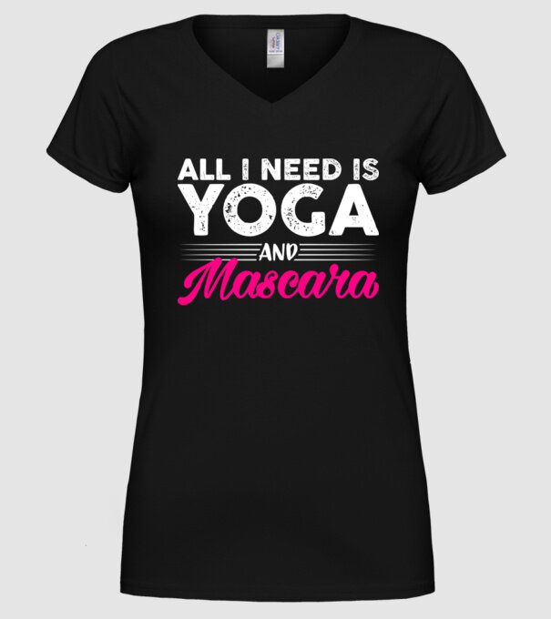 Yoga și mascara model negru pe tricou