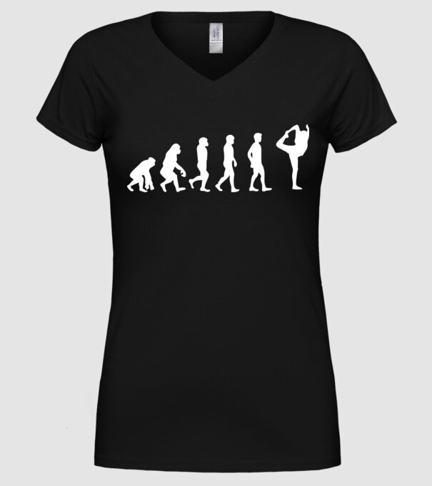 Yoga evoluție model negru pe tricou