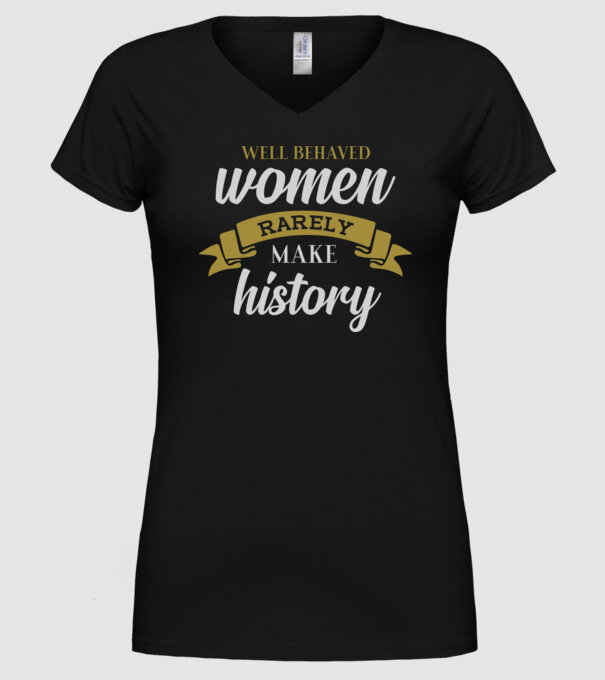 Fete bine educate model negru pe tricou