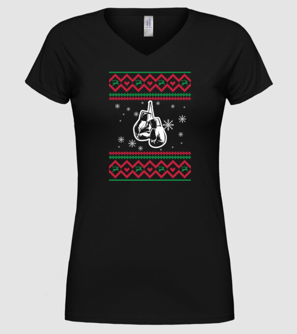 Model tricotat de Crăciun - box model negru pe tricou